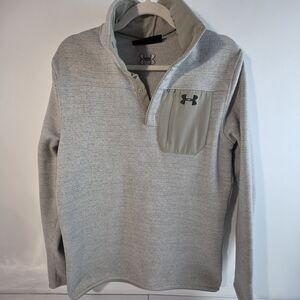 Under Armour Coldgear Henley Specialist Grid Fleece Sweater sz Small S Mens
